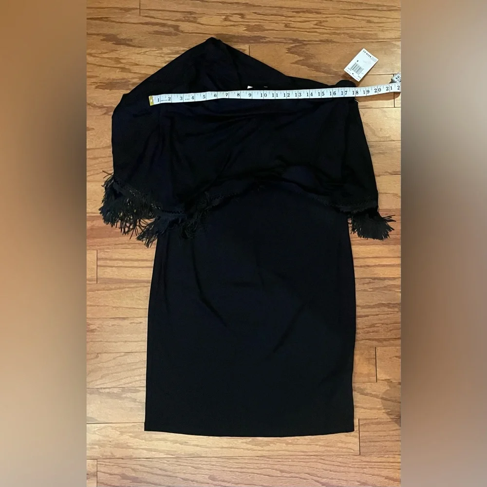 Trina Turk- Black Asymmetrical One-Shoulder Cocktail Dress Size S‎